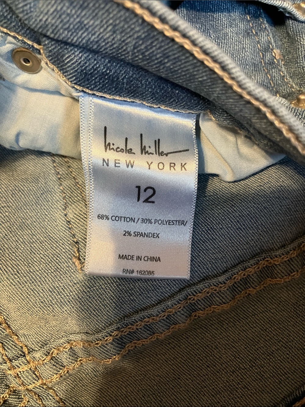 Nicole Miller SOHO Highrise Skinny Crop Blue Jeans 12 - Picture 5 of 5